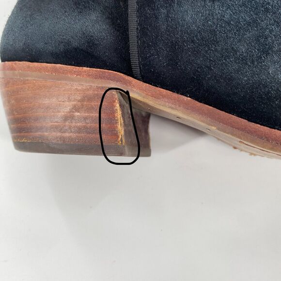 Sam Edelman Petty Womens Ankle Boot Black Suede Leather Side Zip Block Heel Sz 9 - Picture 3 of 11